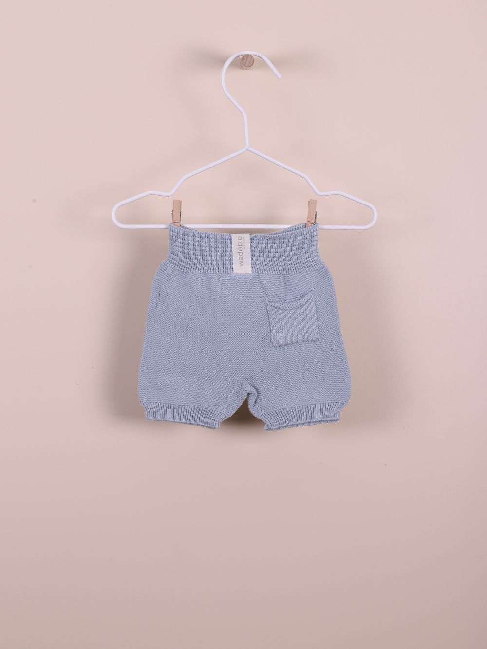 Wedoble - Organic Cotton Knitted Shorts - Soft Blue