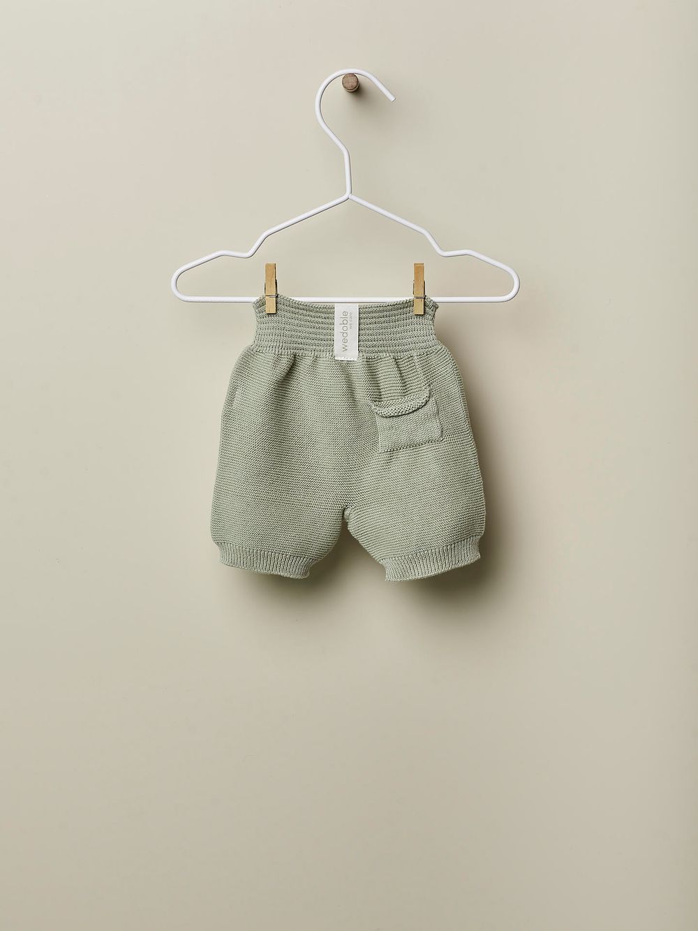 Wedoble - Organic Cotton Knitted Shorts - Dry Green