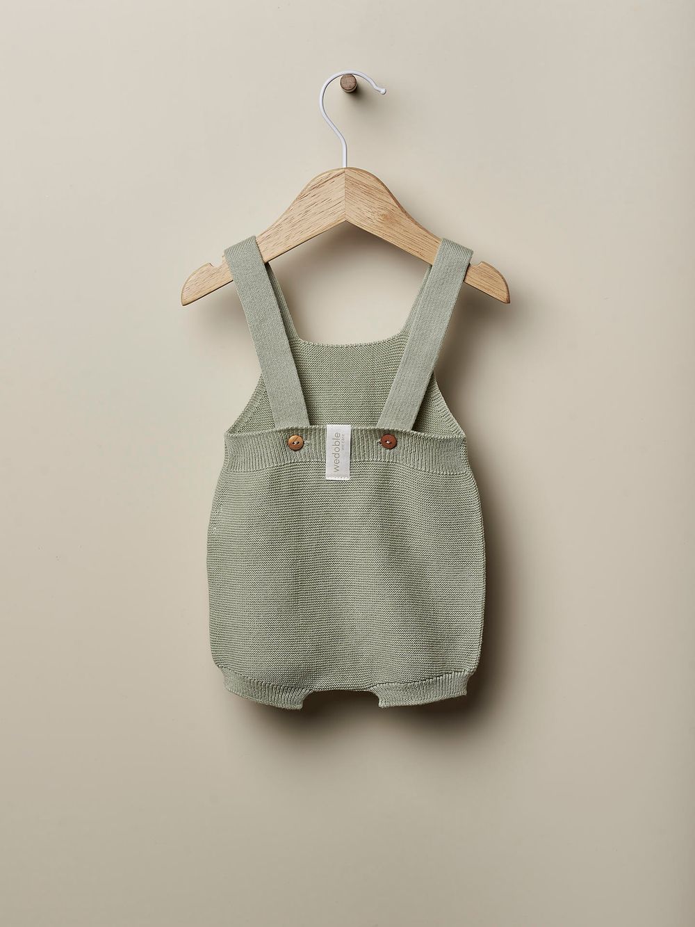 Wedoble - Organic Cotton - Knitted Shoulder Straps Shortie - Dry Green