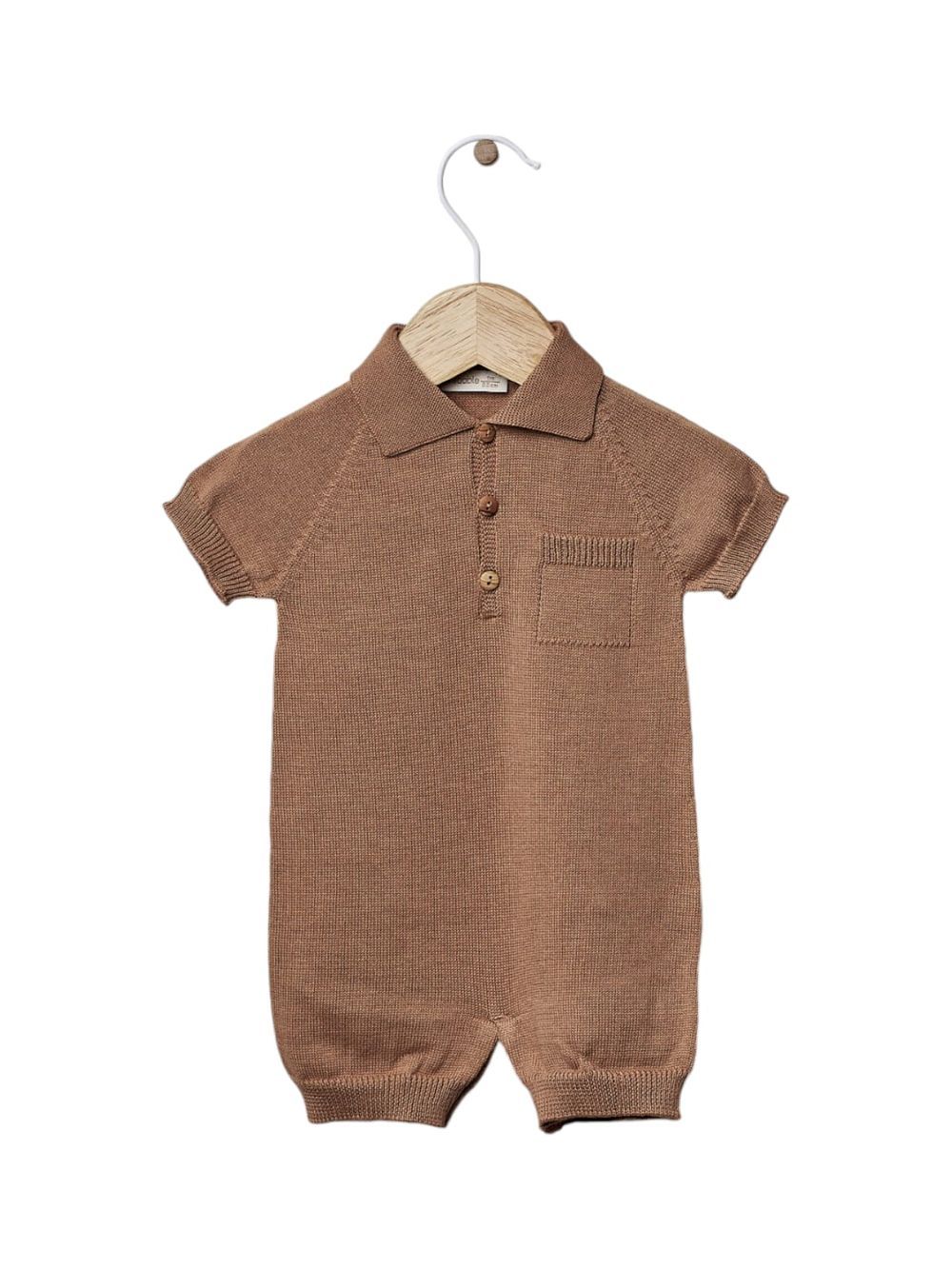 Wedoble - Organic Cotton - Knitted Polo Shortie - Camel