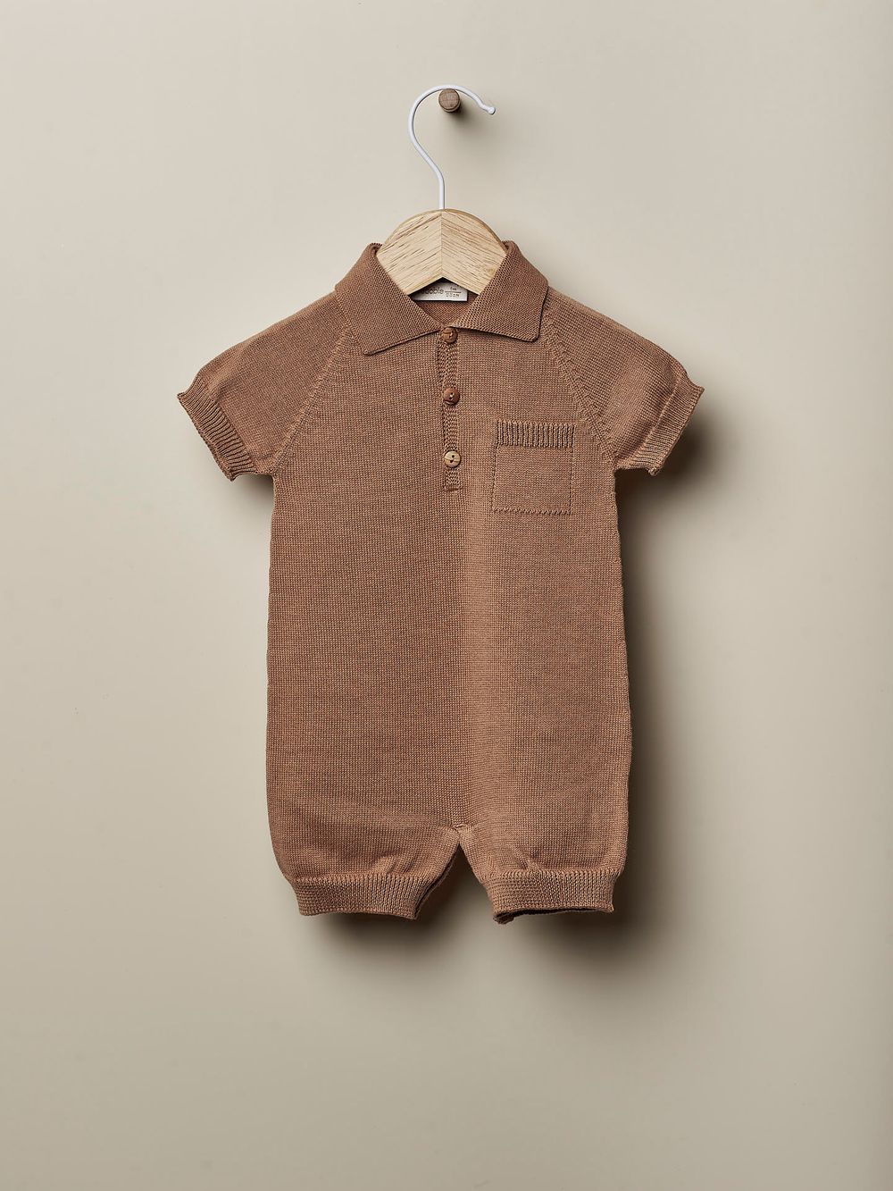 Wedoble - Organic Cotton - Knitted Polo Shortie - Camel