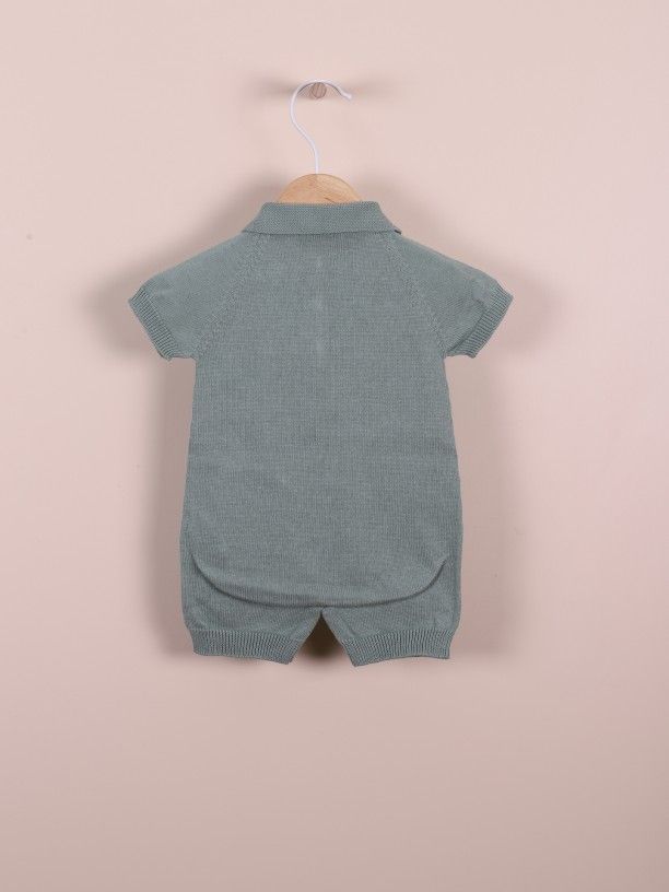 Wedoble - Organic Cotton - Knitted Polo Shortie - Dry Green