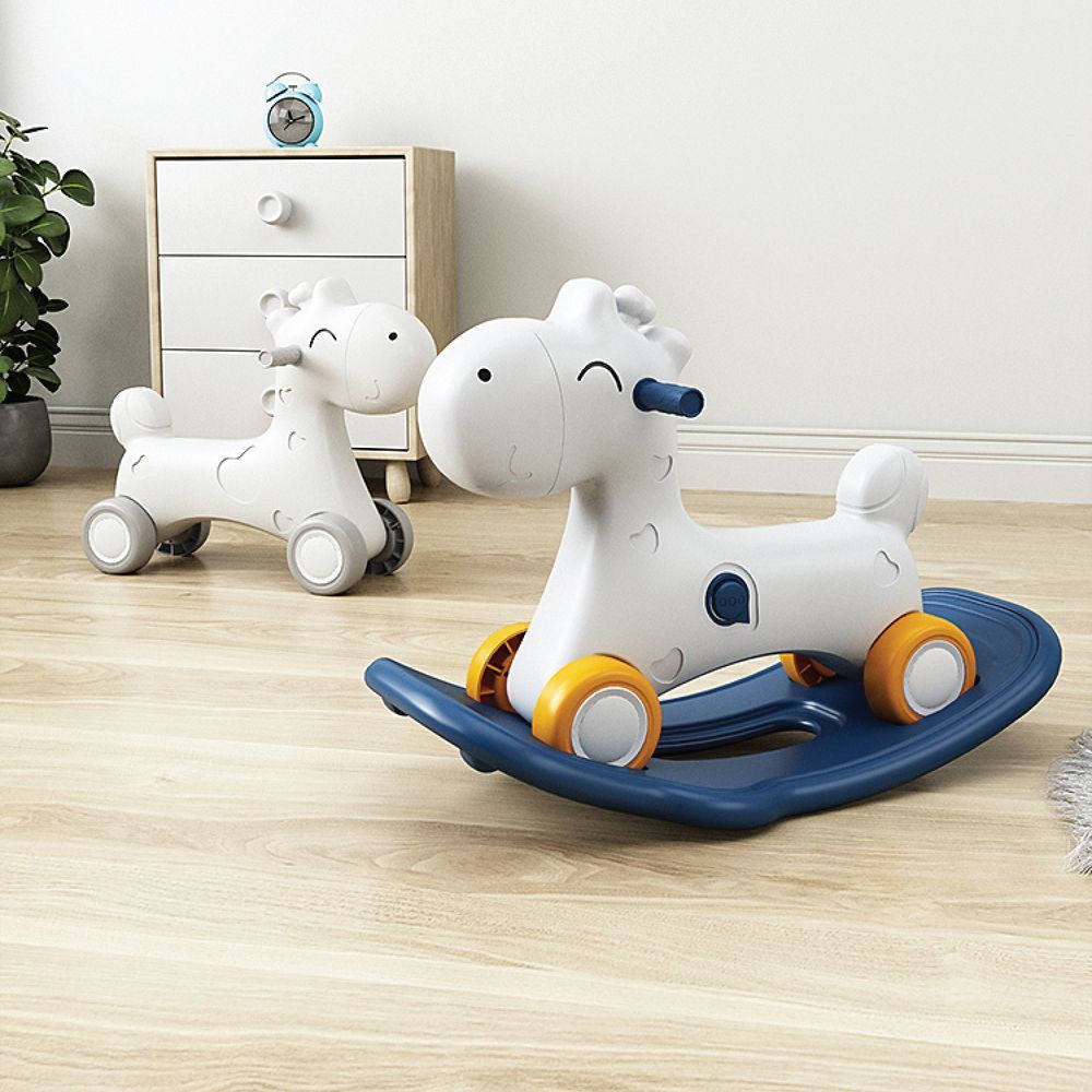 Lovely Baby - 2-In-1 Rocking Horse - Blue/White