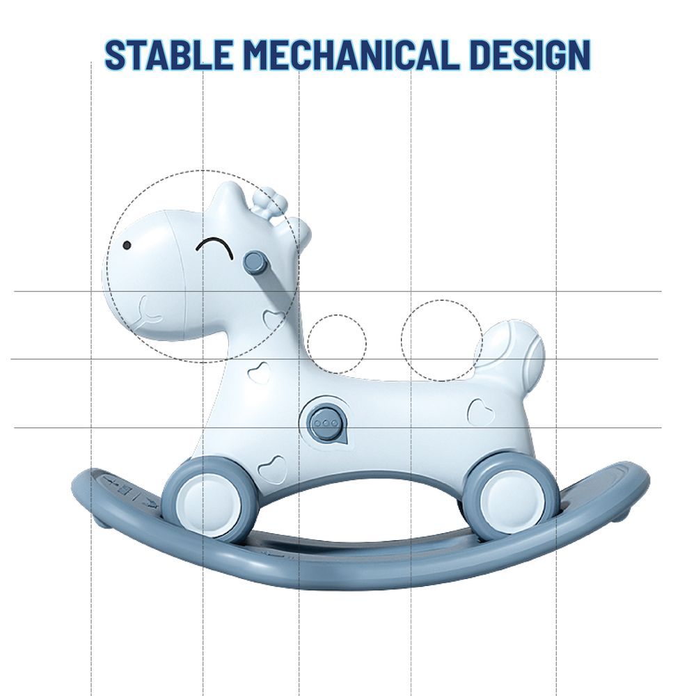 Lovely Baby - 2-In-1 Rocking Horse - Blue/White