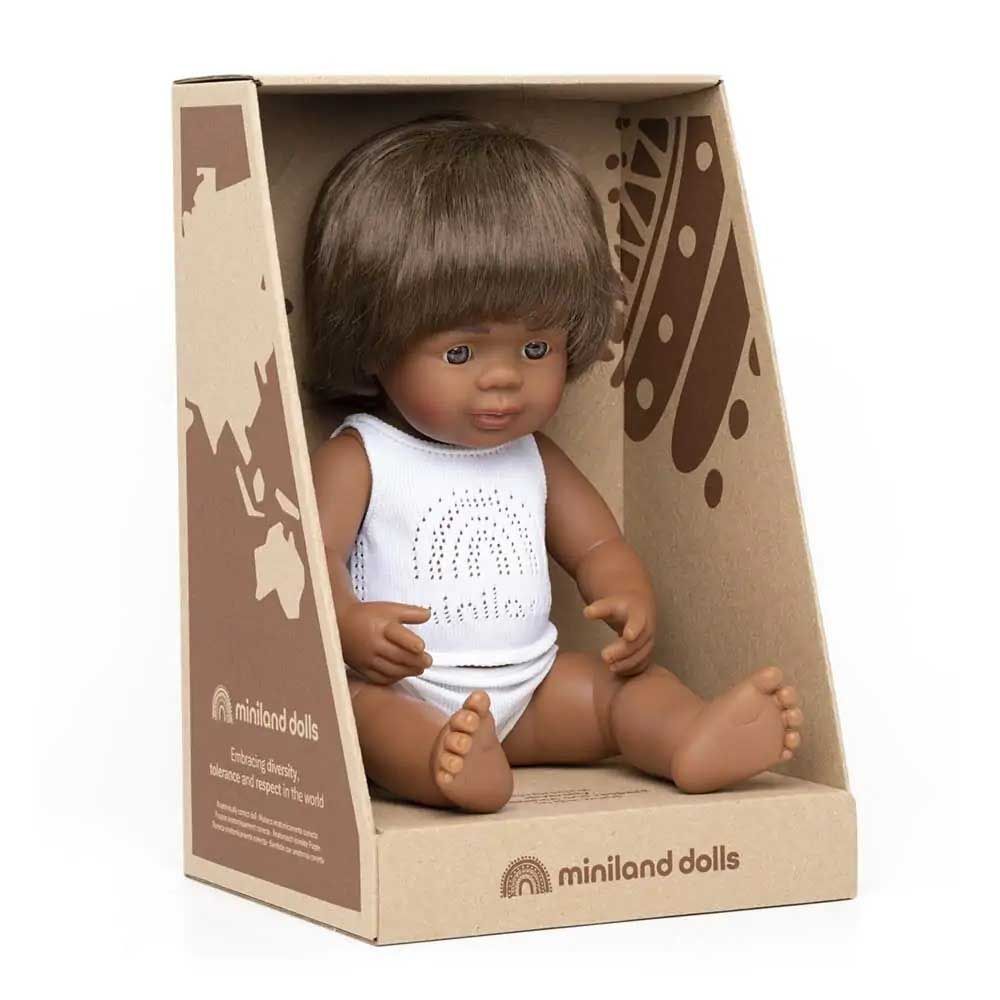 Miniland Baby - Aboriginal Boy Baby Doll - 38cm