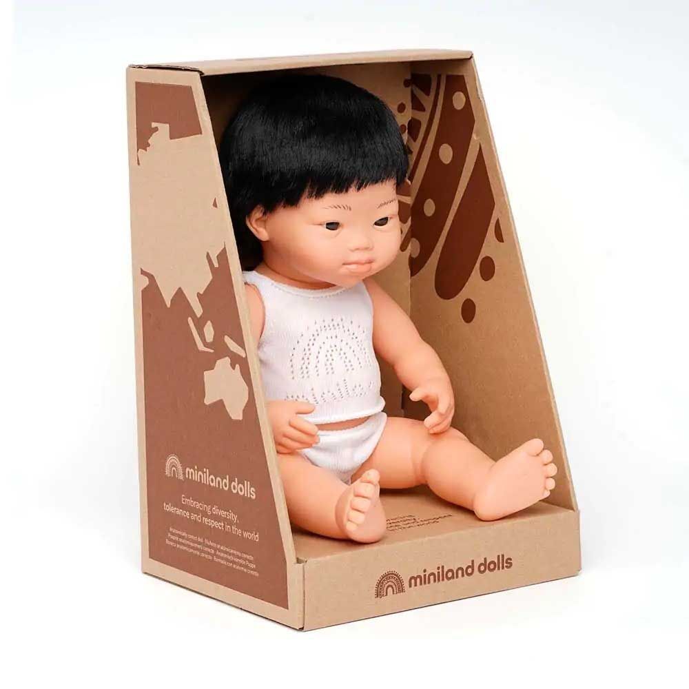 Miniland Baby - Asian Boy Doll With Down Syndrome - 38cm