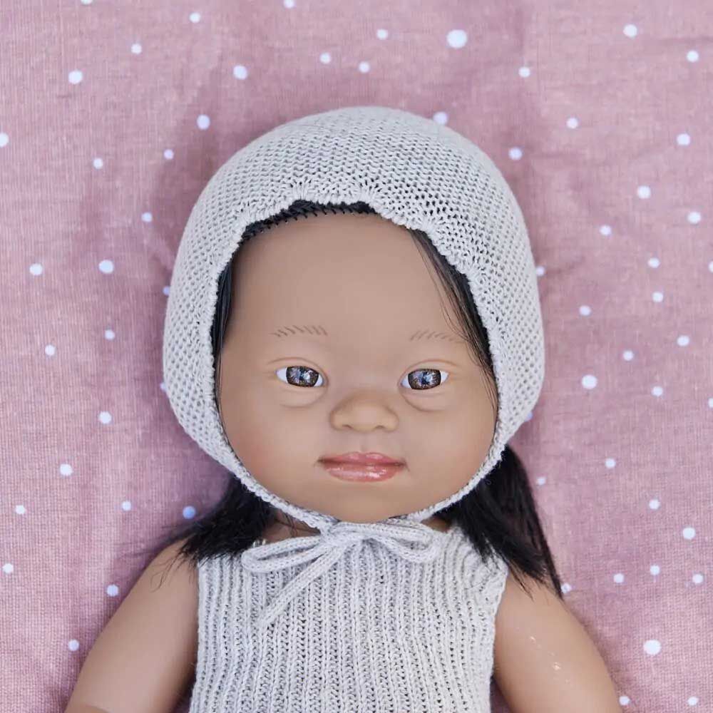 Miniland Baby - Hispanic Girl Doll With Down Syndrome - 38cm