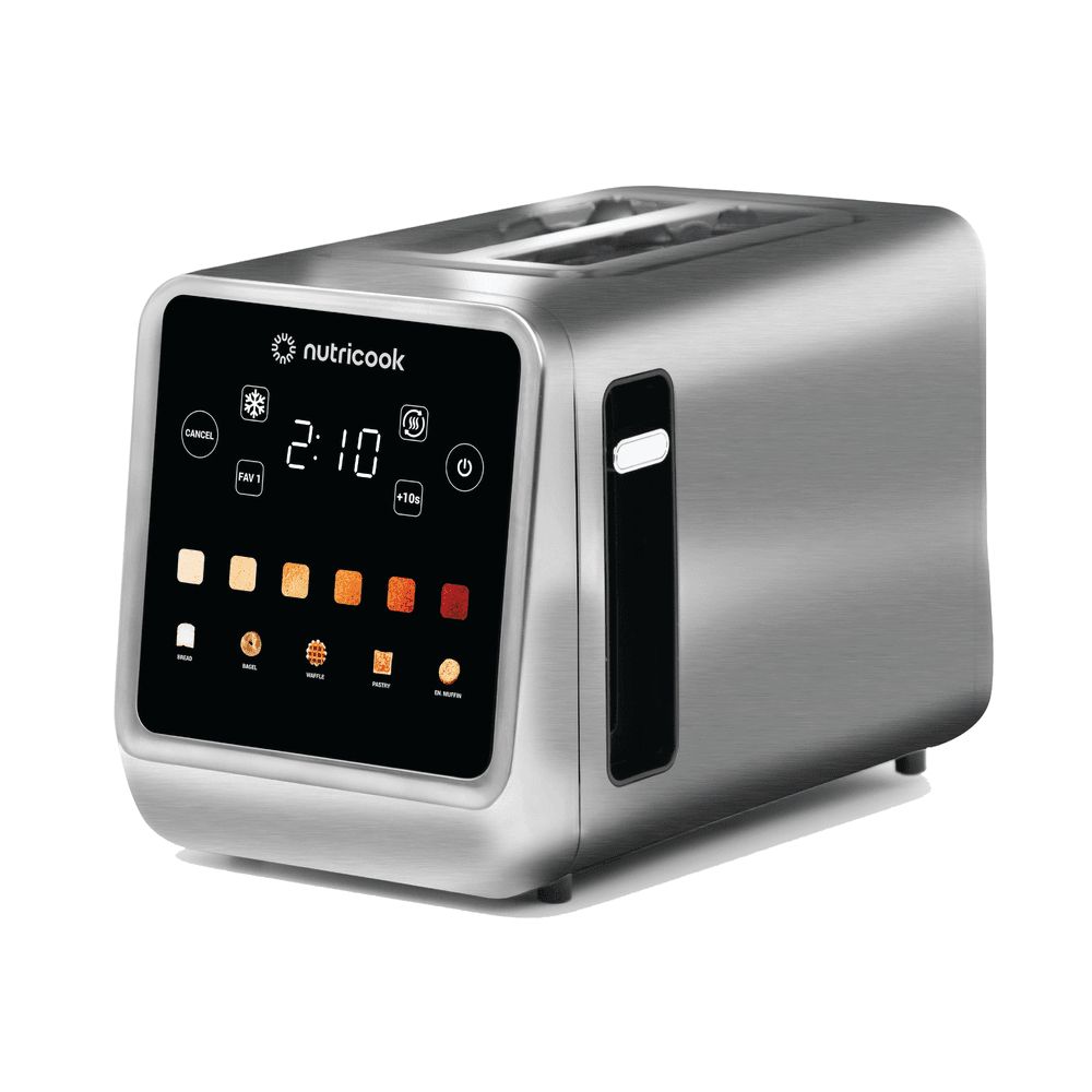 Nutricook - Toasti Digital Toaster - 2-Slice With Intuitive Touch-screen Display 850W - Silver