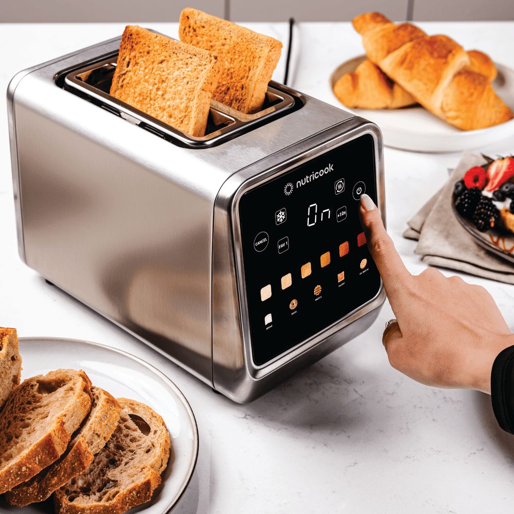 Nutricook - Toasti Digital Toaster - 2-Slice With Intuitive Touch-screen Display 850W - Silver