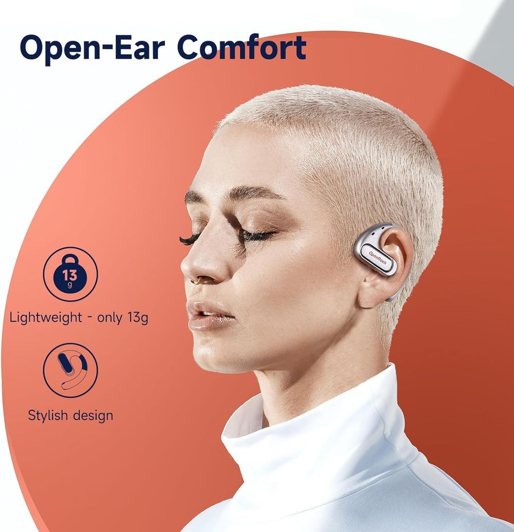 OpenRock - Pro Open-Ear Air Conduction Headphones - Silver