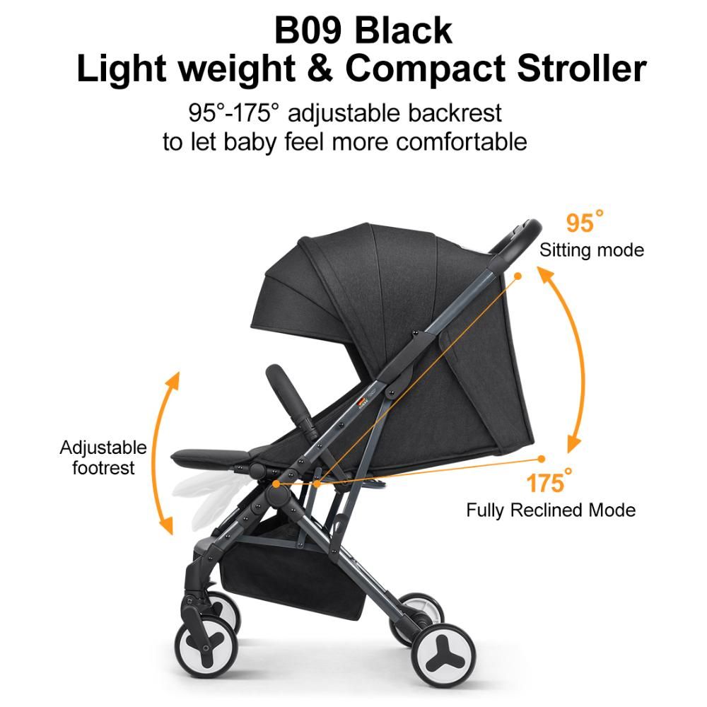 Gokke - Compact Light Weight Baby Stroller - B09BL - Black