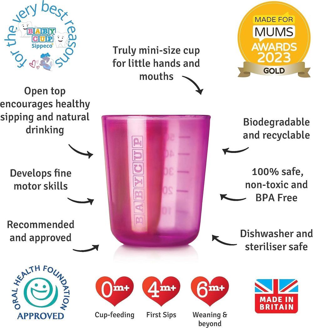 Babycup - Sippeco First Cup Set - Pink - 50 ml - 4 Pcs