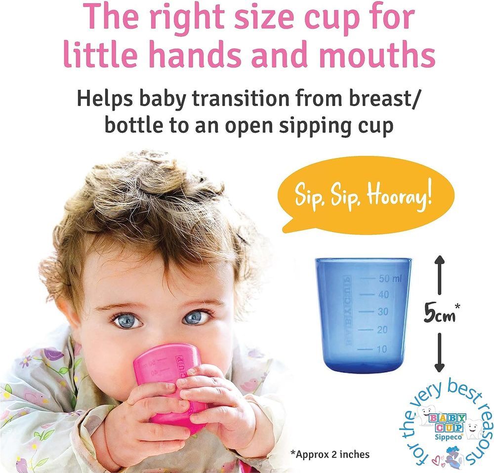 Babycup - Sippeco First Cup Set - Pink - 50 ml - 4 Pcs