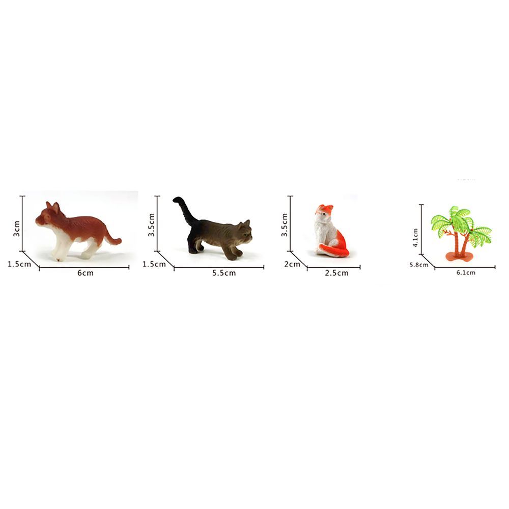 Galaxy Toys - The World of Cats Figure With Palm Tree Set - 14 Pcs