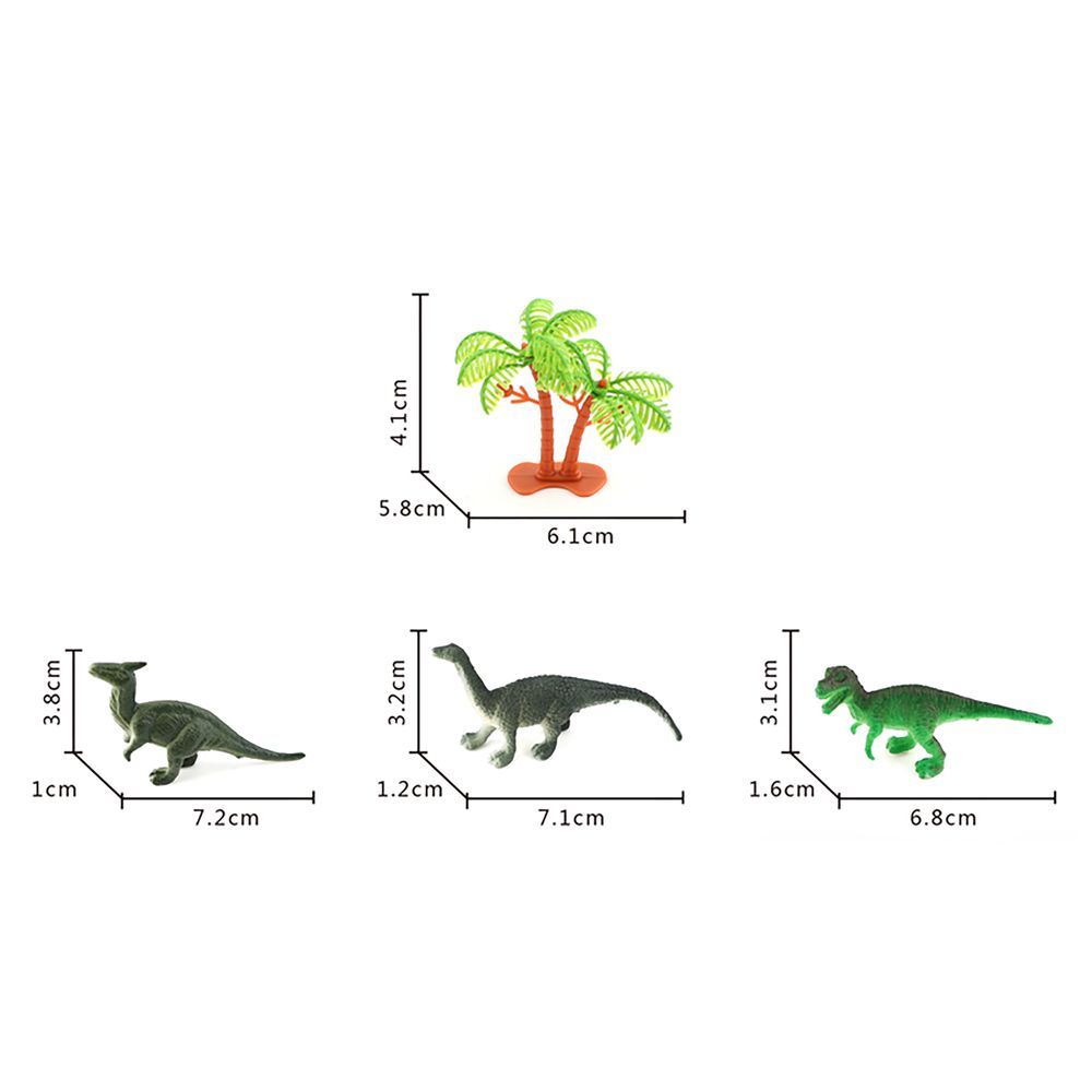 Galaxy Toys - Jurassic Dinosaurs Figure With Palm Tree Set - 13 Pcs