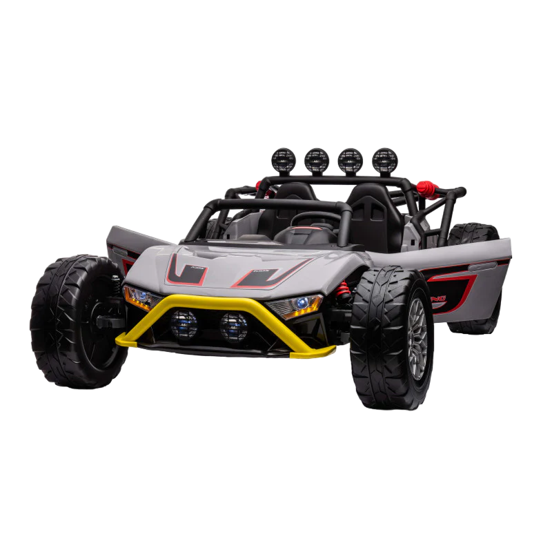 Amsham - Monster 2 Seater Super Slash Racing Kids Car 24v - Grey