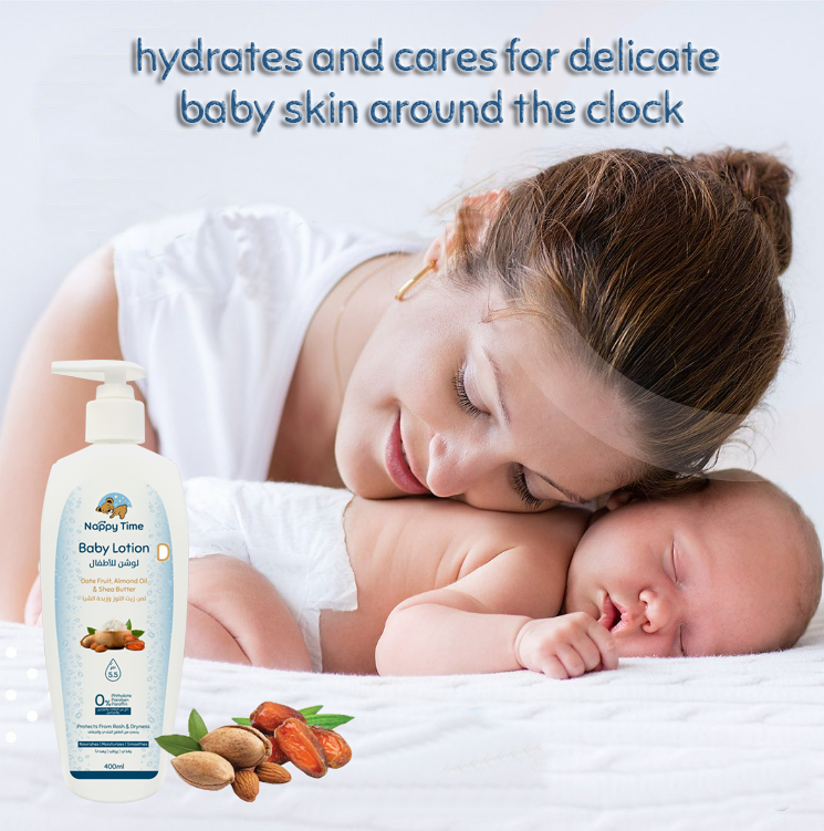 Nappy Time - Nurture Baby Lotion: Date Infusion, Almond Bliss, Shea Butter Soothe - 400ml