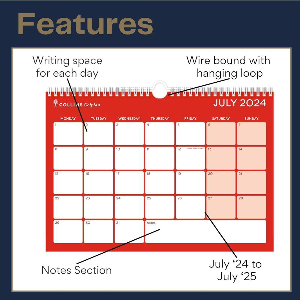 Collins - Colplan Mid Year A4 Memo Calendar Academic Year 2024-25