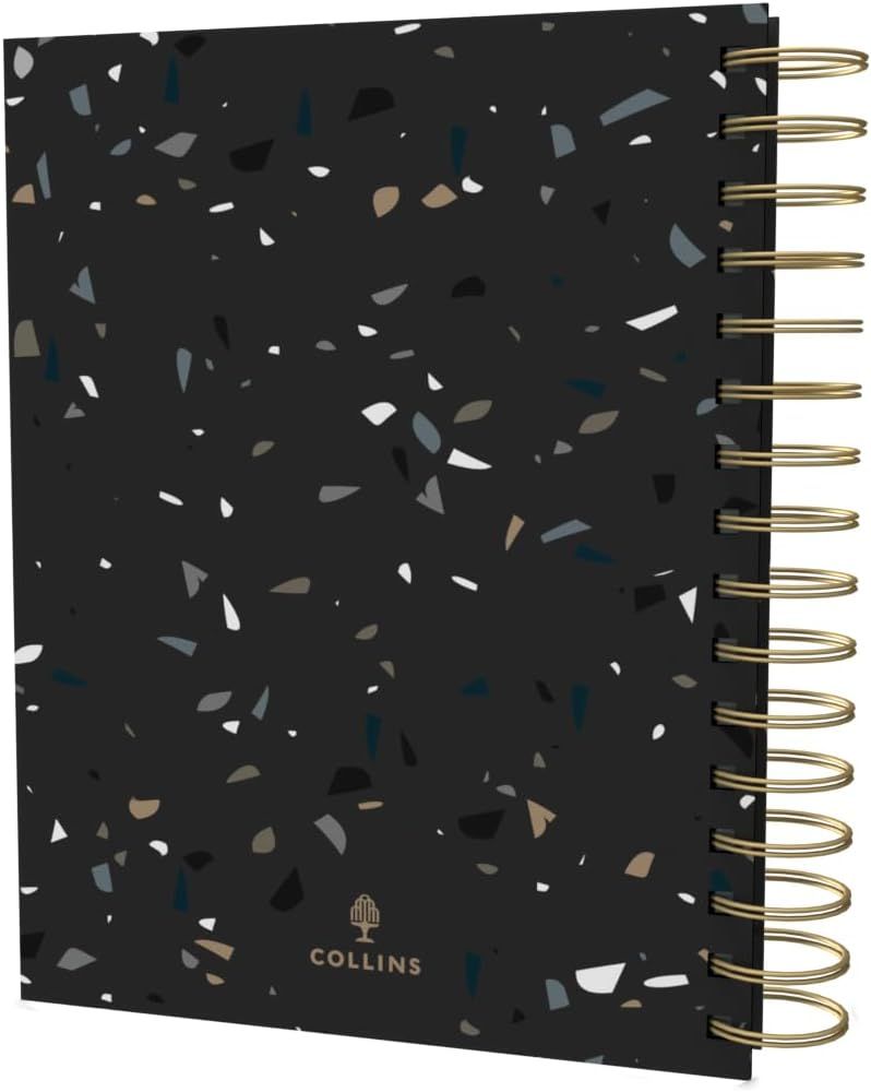 Collins - A5 Scandi Day To Page Diary 2024-25 - Black Terrazzo