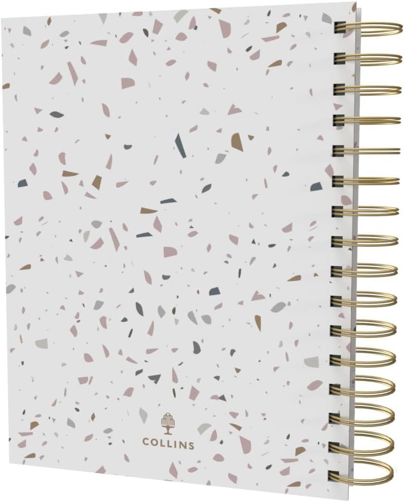 Collins - A5 Scandi Day To Page Diary 2024-25 - White Terrazzo