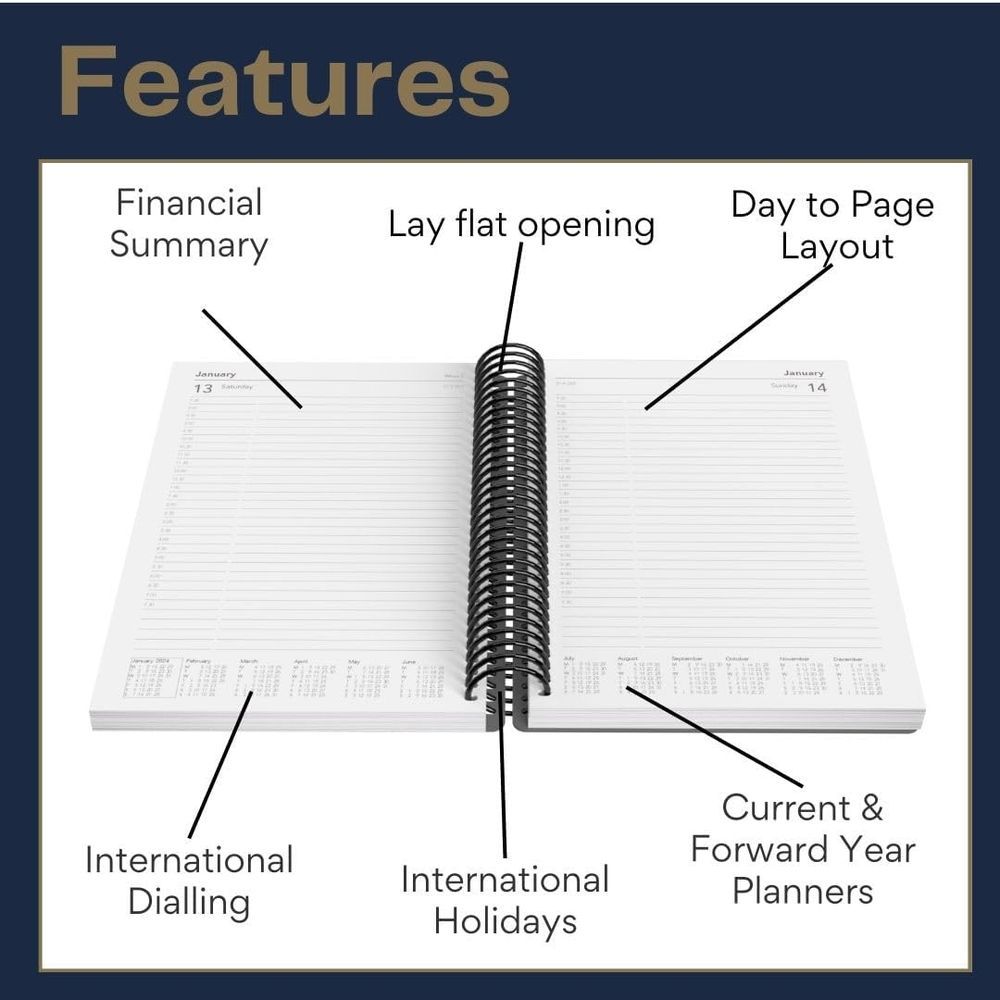 Collins - A5 Delta Mid Year Day To Page Diary 2024-25 - Red