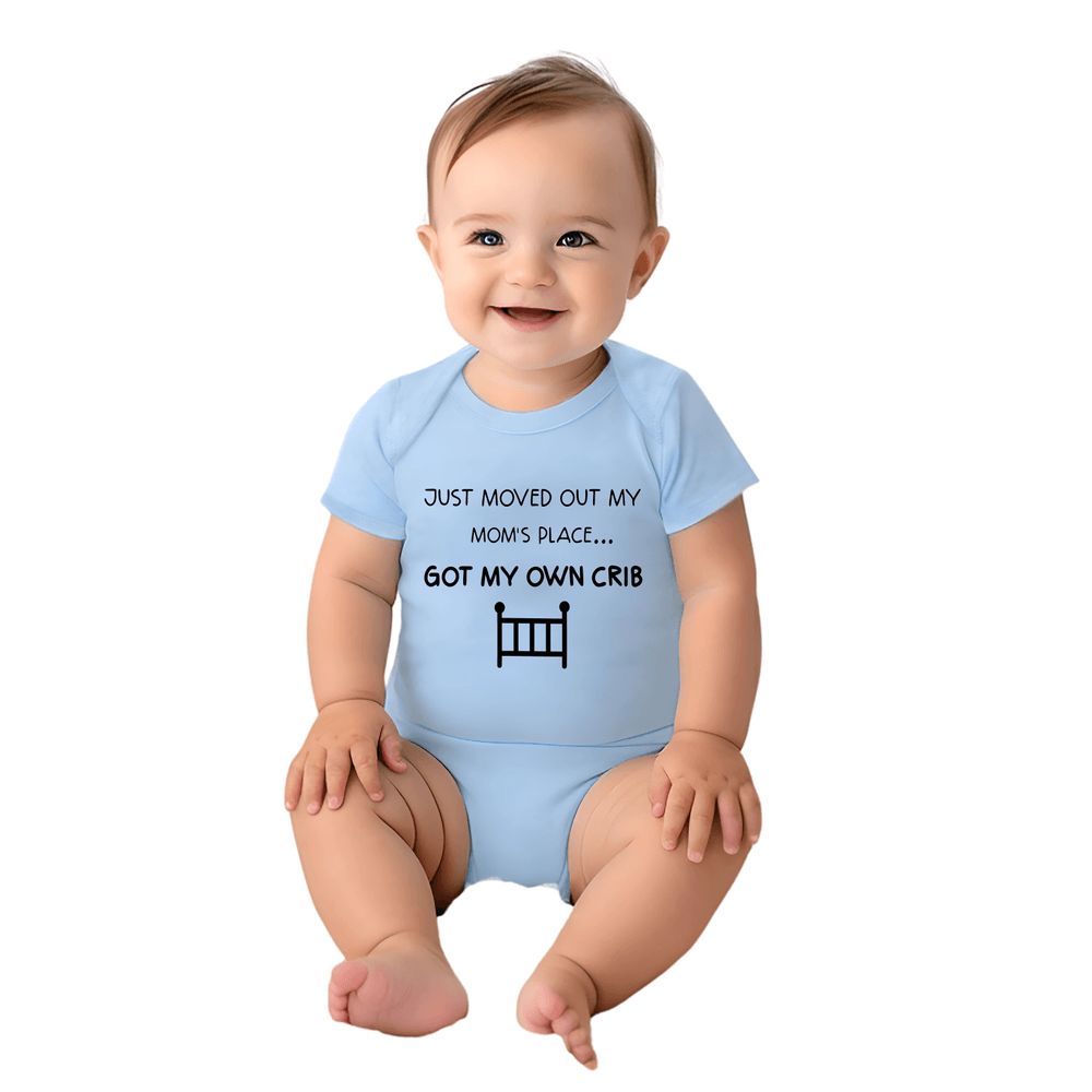 Matching Family Outfits - Just Moved Out Baby Romper - Blue