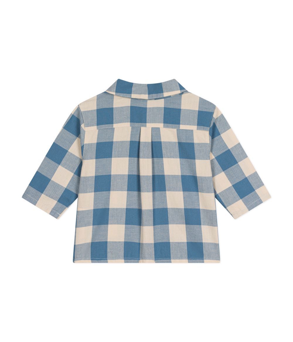 Petit Bateau - Babies' Flannel Shirt - Beach/Avalanche Blue