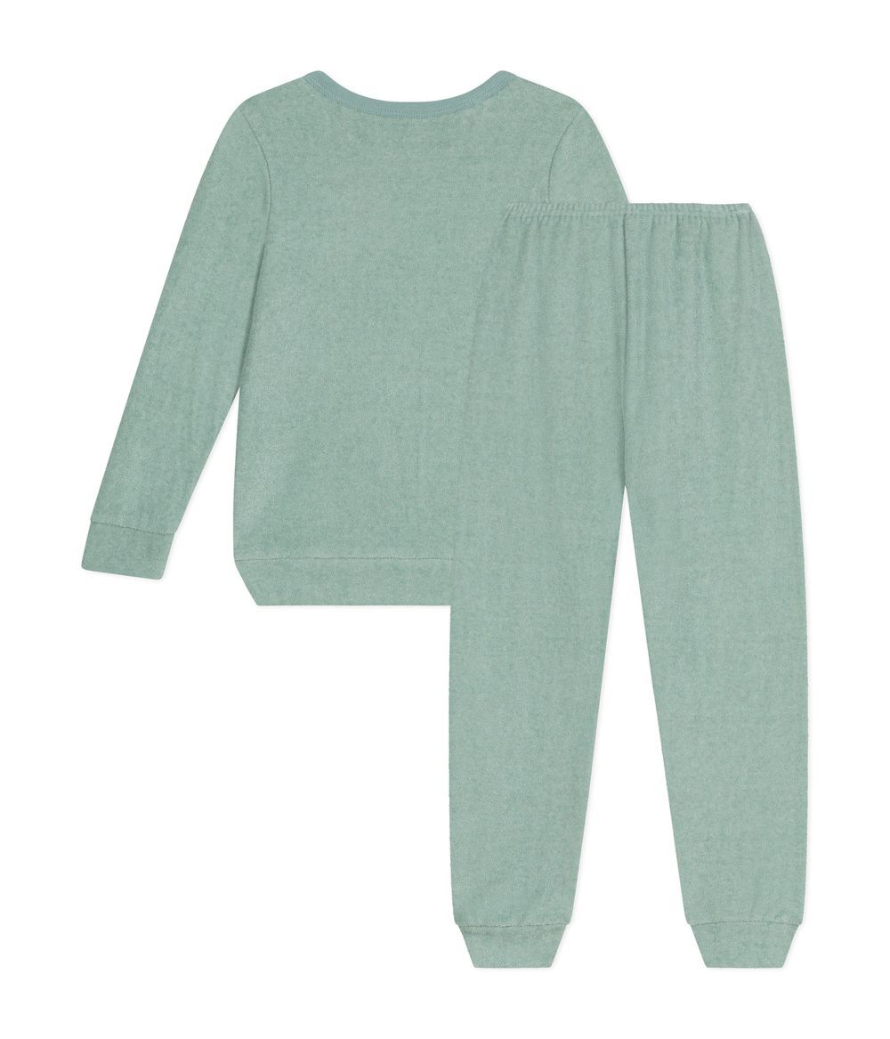 Petit Bateau - 2pc-Set Children's Plain T-Shirt And Pyjamas In Brushed Terry Towelling - Paul