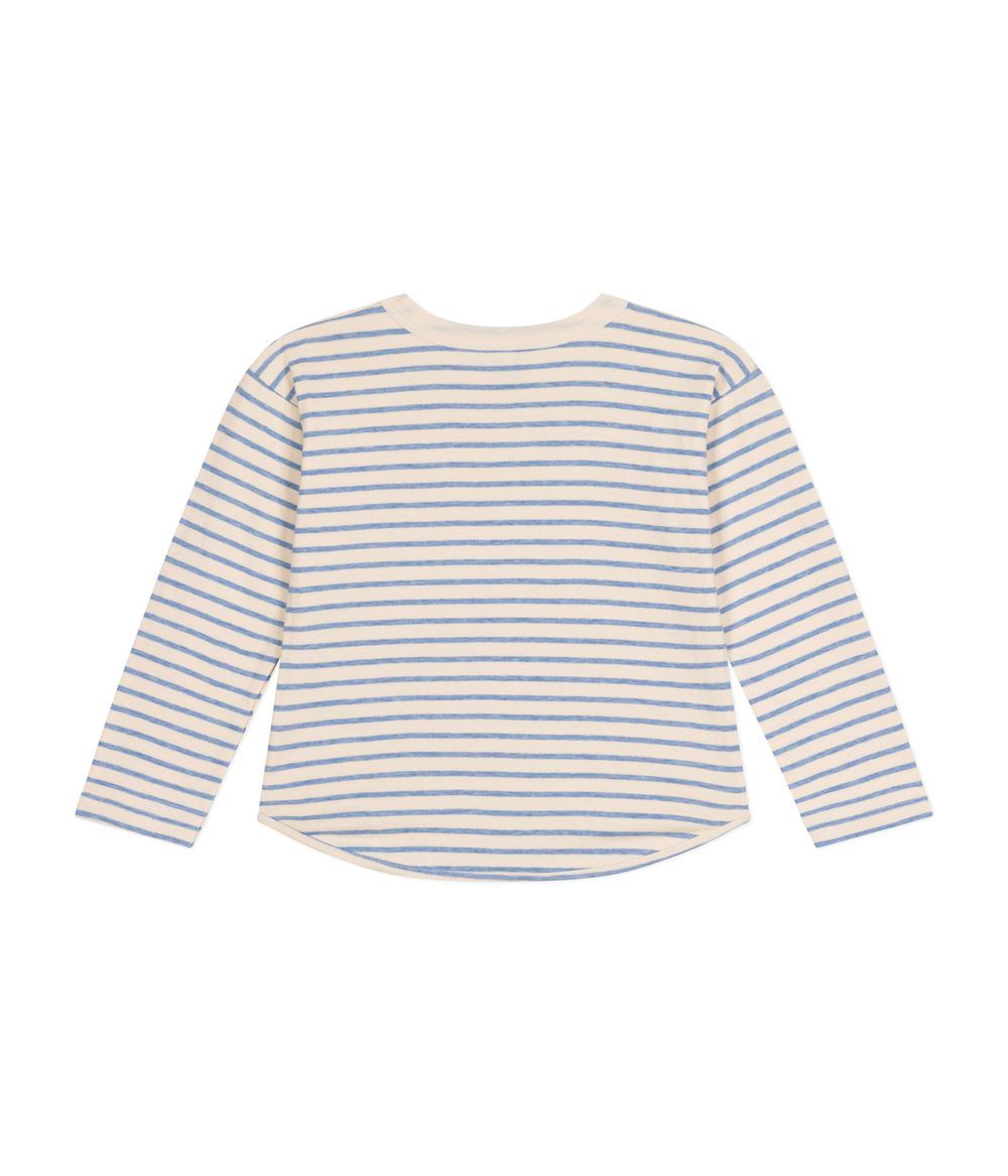 Petit Bateau - Tee Shirt Ml - Avalanche/Sky Chine White/Blue