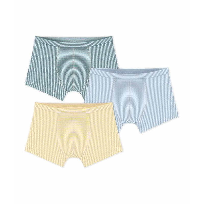 بوتيت باتو - طقم من 3 قطع - سراويل بوكسر مخططة للأولاد مع حزام خصر مغطى - متعدد الألوان