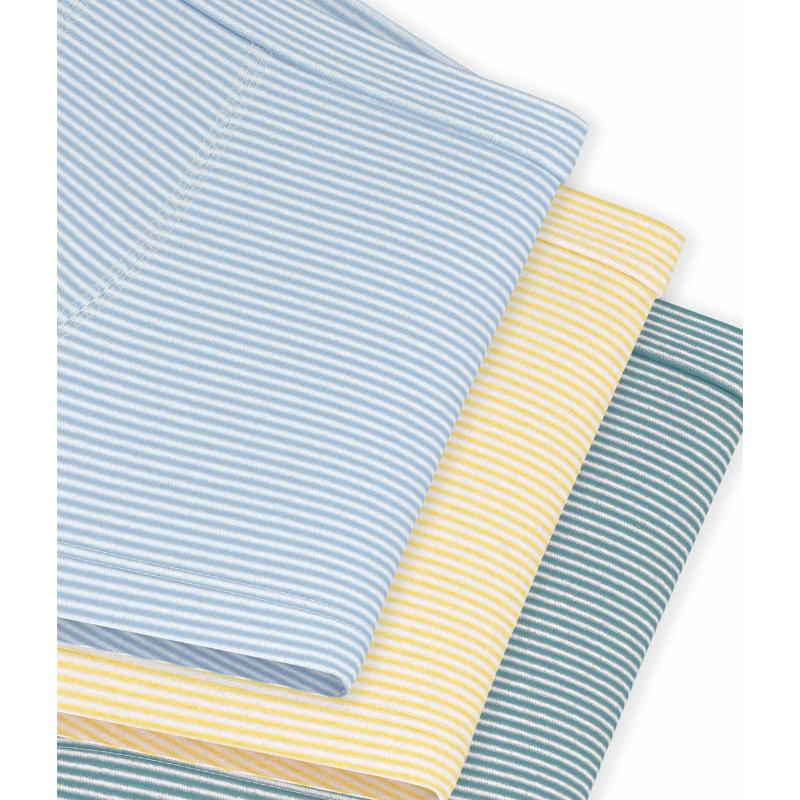 بوتيت باتو - طقم من 3 قطع - سراويل بوكسر مخططة للأولاد مع حزام خصر مغطى - متعدد الألوان