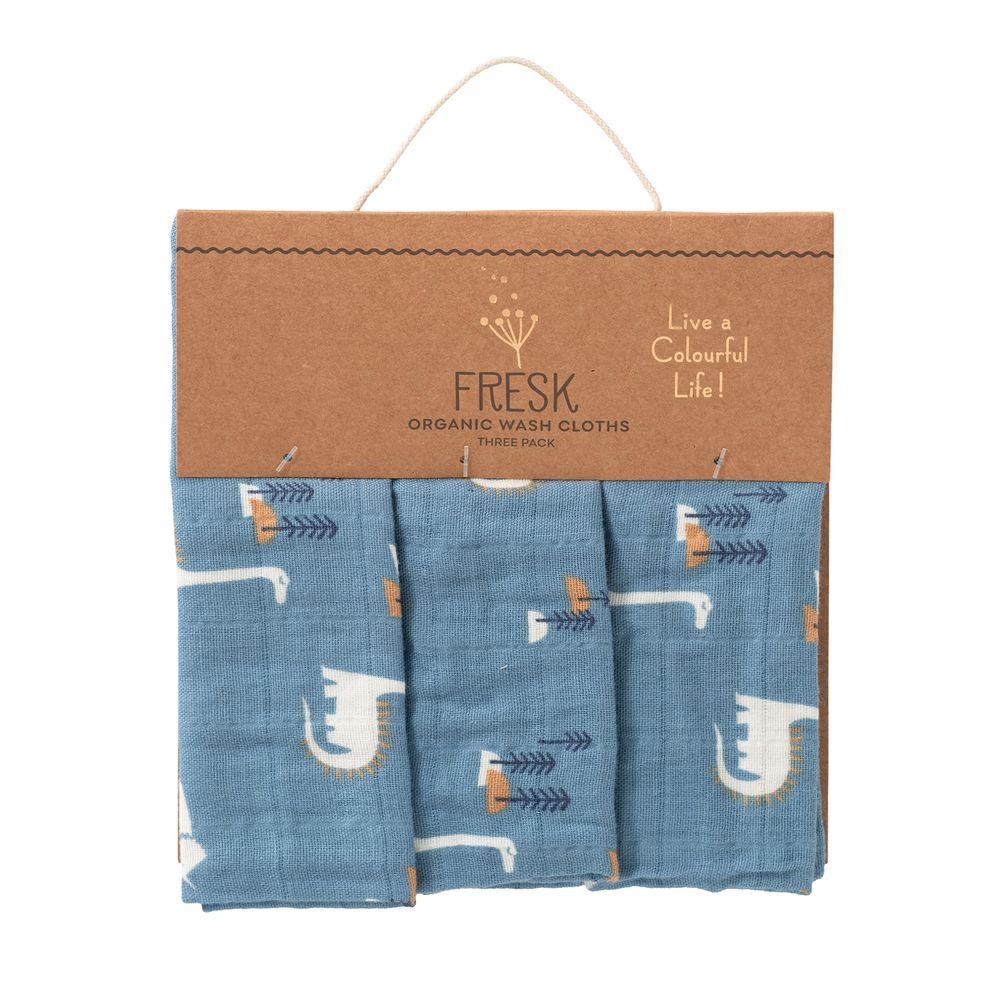 Fresk - Organic Cotton Washcloth Set - Dino - Pack of 3