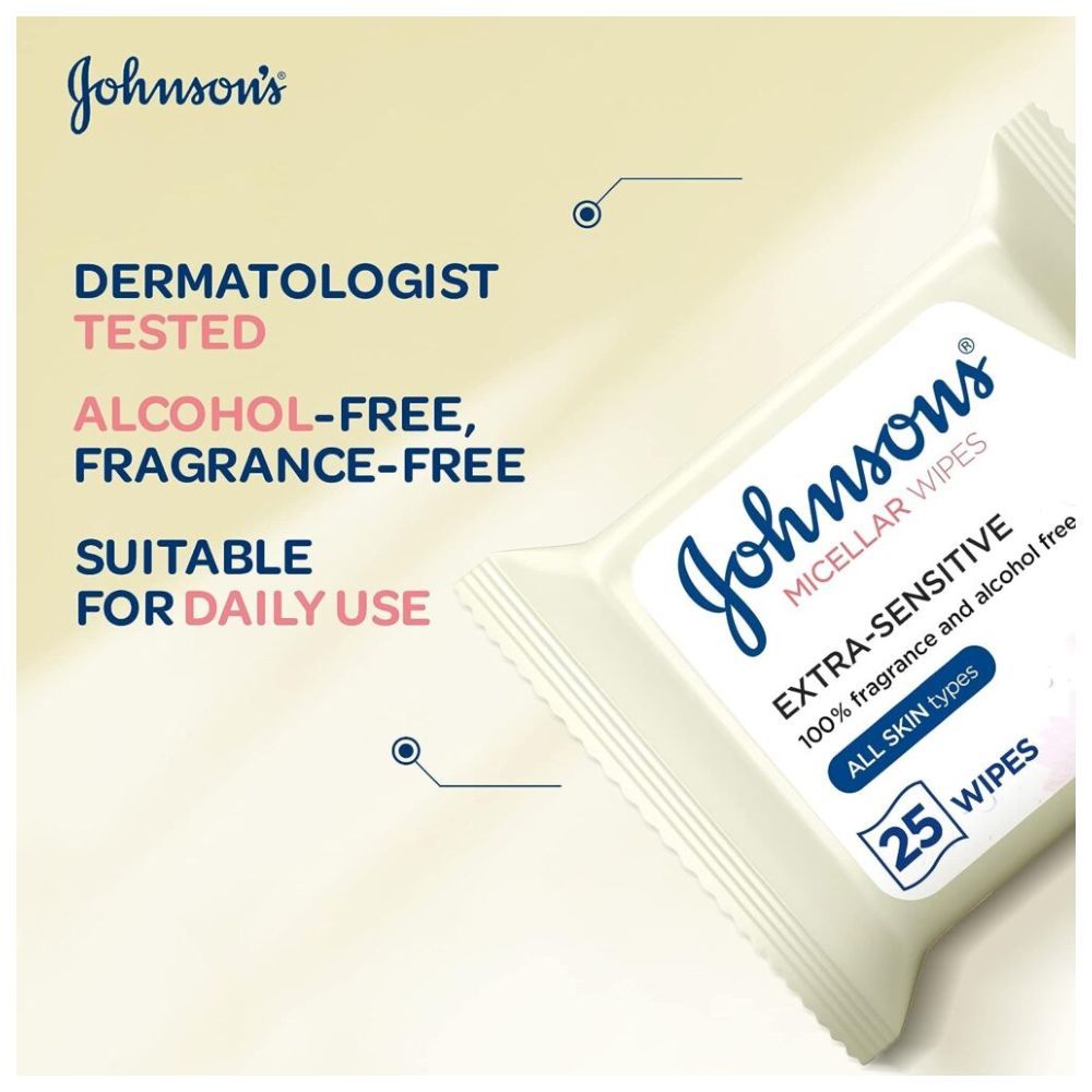 Johnson & Johnson - Extra Sensitive Micellar Wet Wipes - 25 Pcs