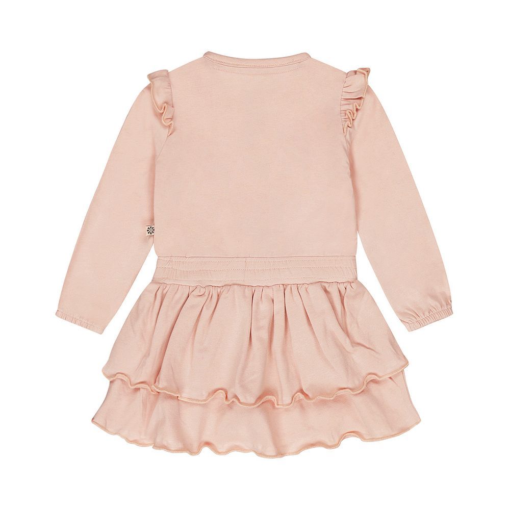 Dirkje - Girl's Layered Frill Dress - Blushed Pink