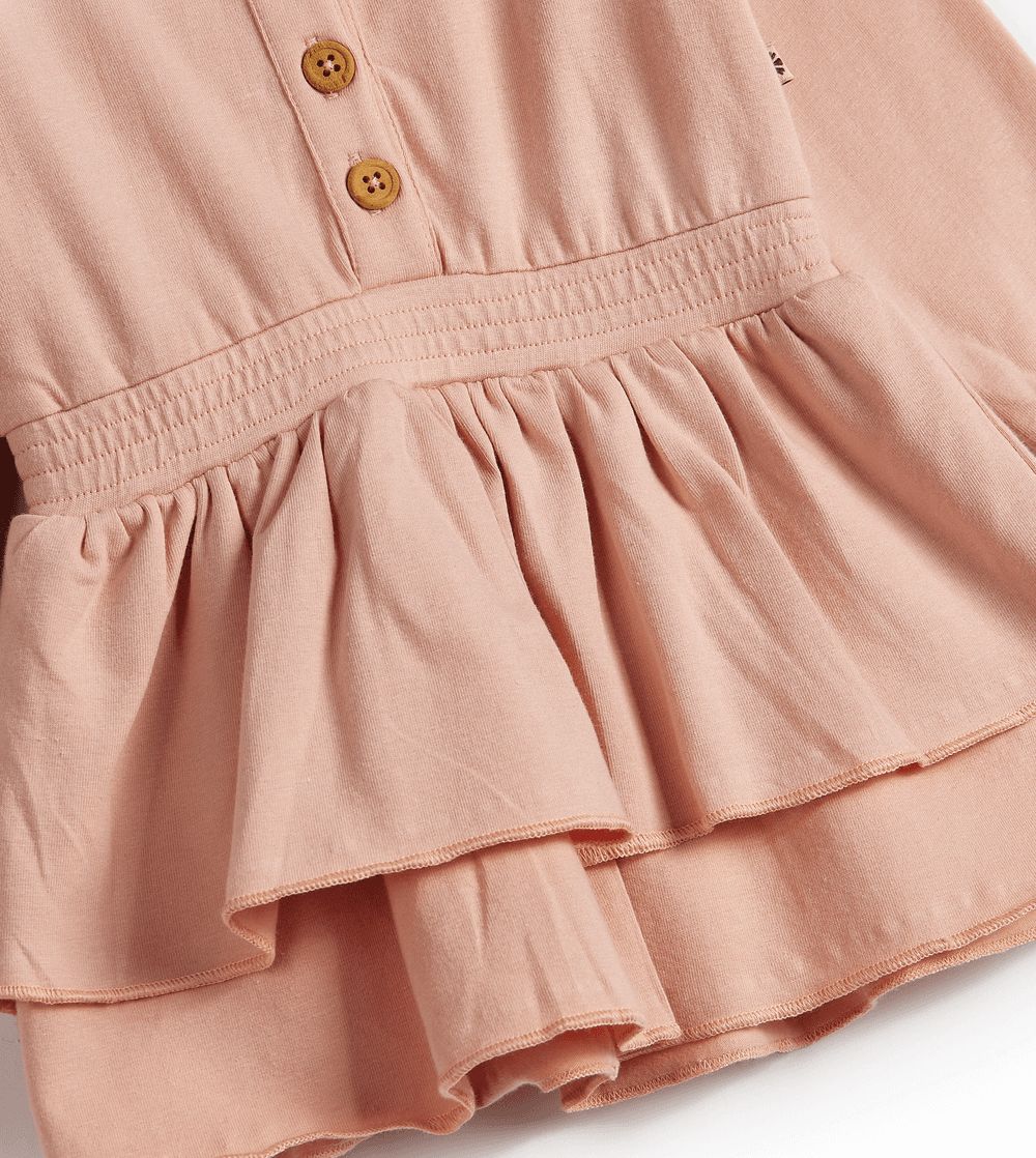 Dirkje - Girl's Layered Frill Dress - Blushed Pink