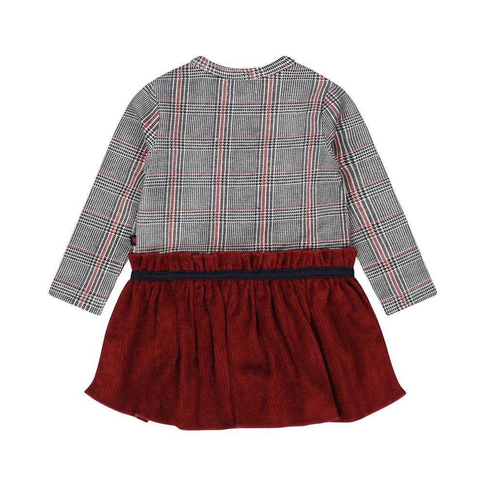 Dirkje - Girl's Long Sleeve Dress - Dark Red