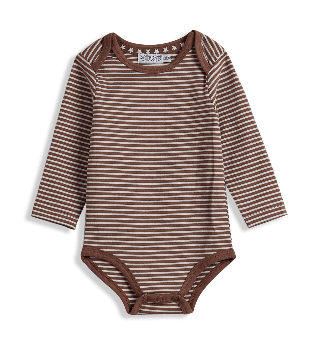 Dirkje - 3pc-Set Baby Body Suit - Light Blue/Brown