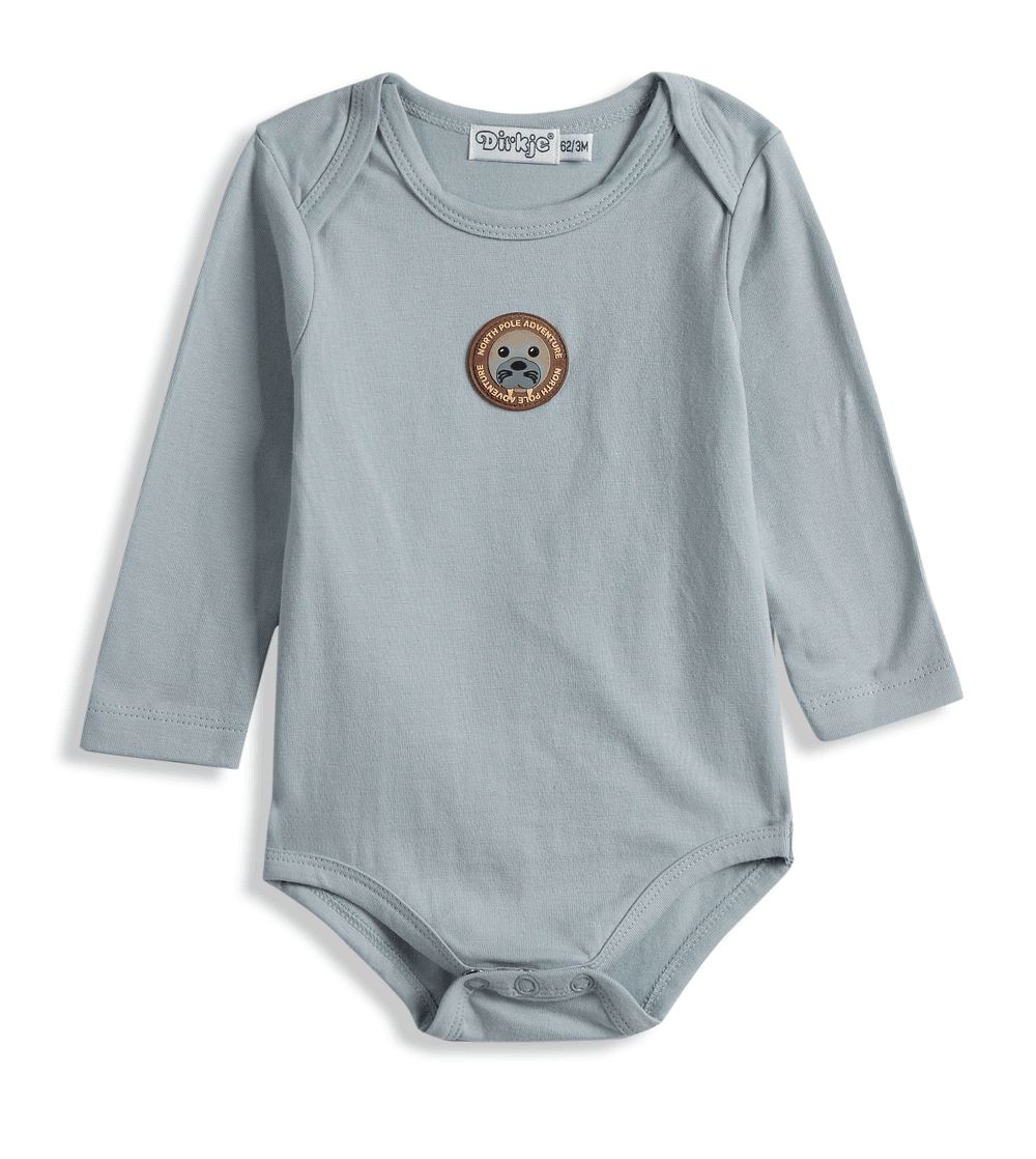 Dirkje - 3pc-Set Baby Body Suit - Light Blue/Brown