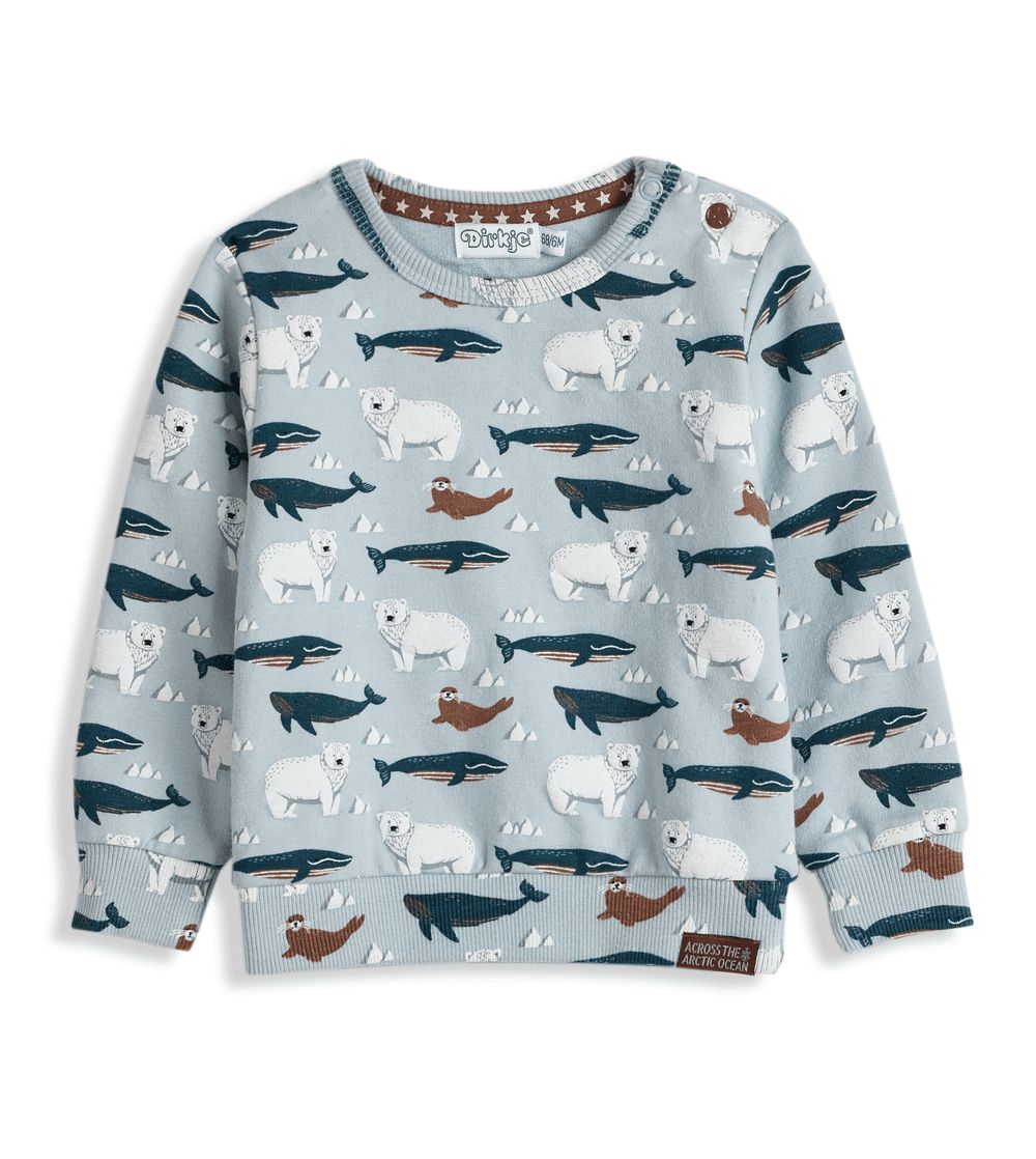 Dirkje - 2pc-Set - Whale Printed Top And Pants - Blue