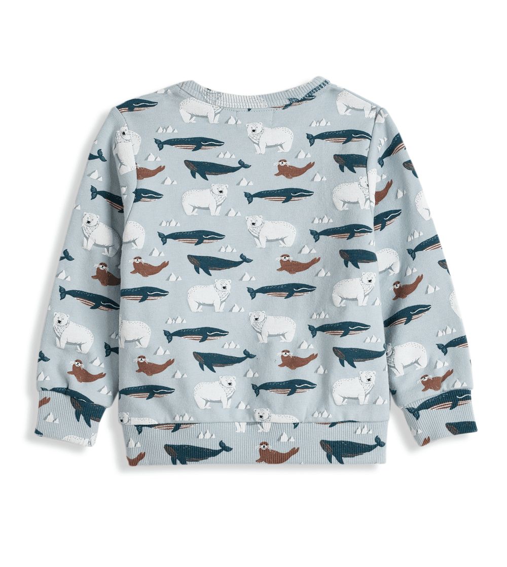 Dirkje - 2pc-Set - Whale Printed Top And Pants - Blue