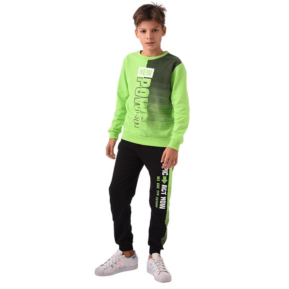 Urbasy - 2pc-Set - Full Sleeves Sweatshirt With Joggers - Green