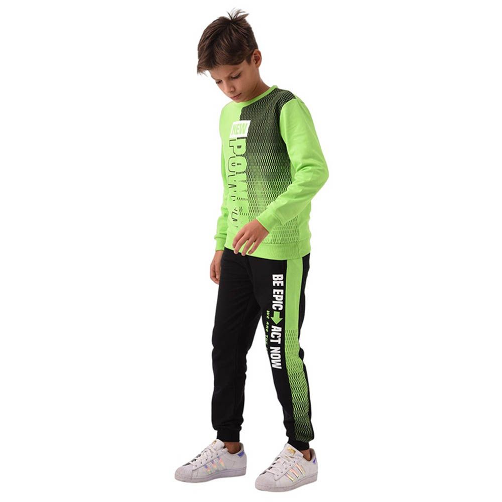 Urbasy - 2pc-Set - Full Sleeves Sweatshirt With Joggers - Green