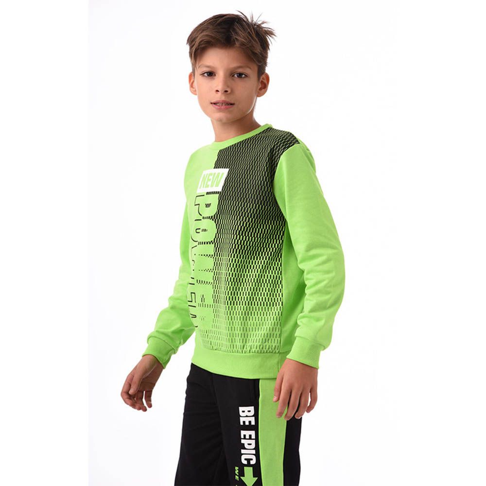 Urbasy - 2pc-Set - Full Sleeves Sweatshirt With Joggers - Green