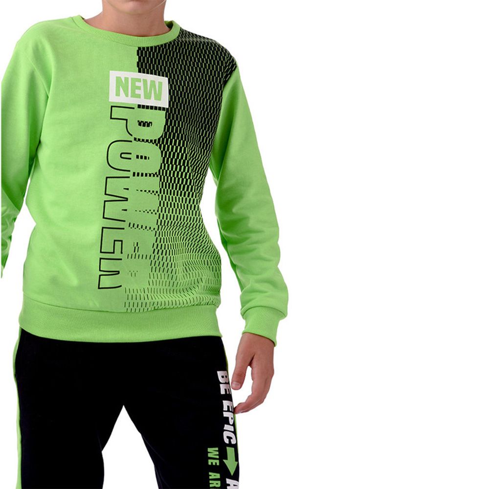 Urbasy - 2pc-Set - Full Sleeves Sweatshirt With Joggers - Green