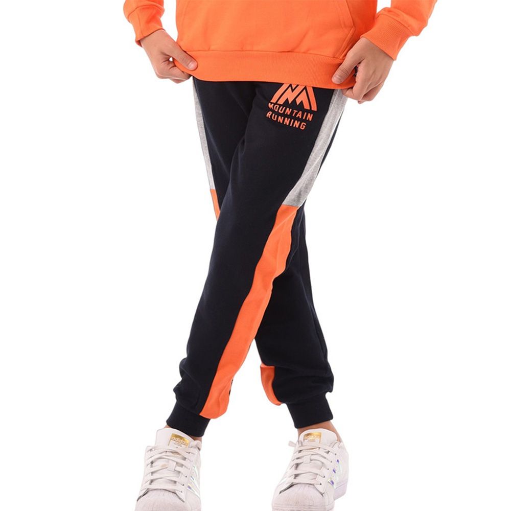 Urbasy - 2pc-Set - Cotton Sweatjacket With Joggers - Orange