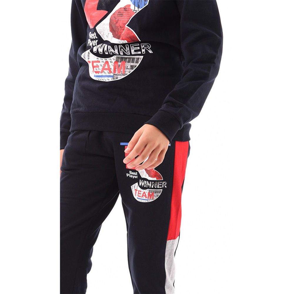 Urbasy - 2pc-Set - Full Sleeves Sweatshirt With Joggers - Navy