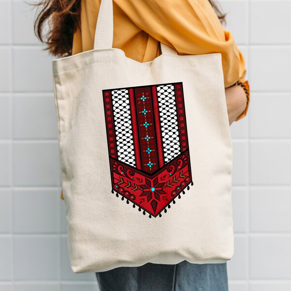 Twinkle Hands - Palestine Eco-friendly Tote Bag - Beige