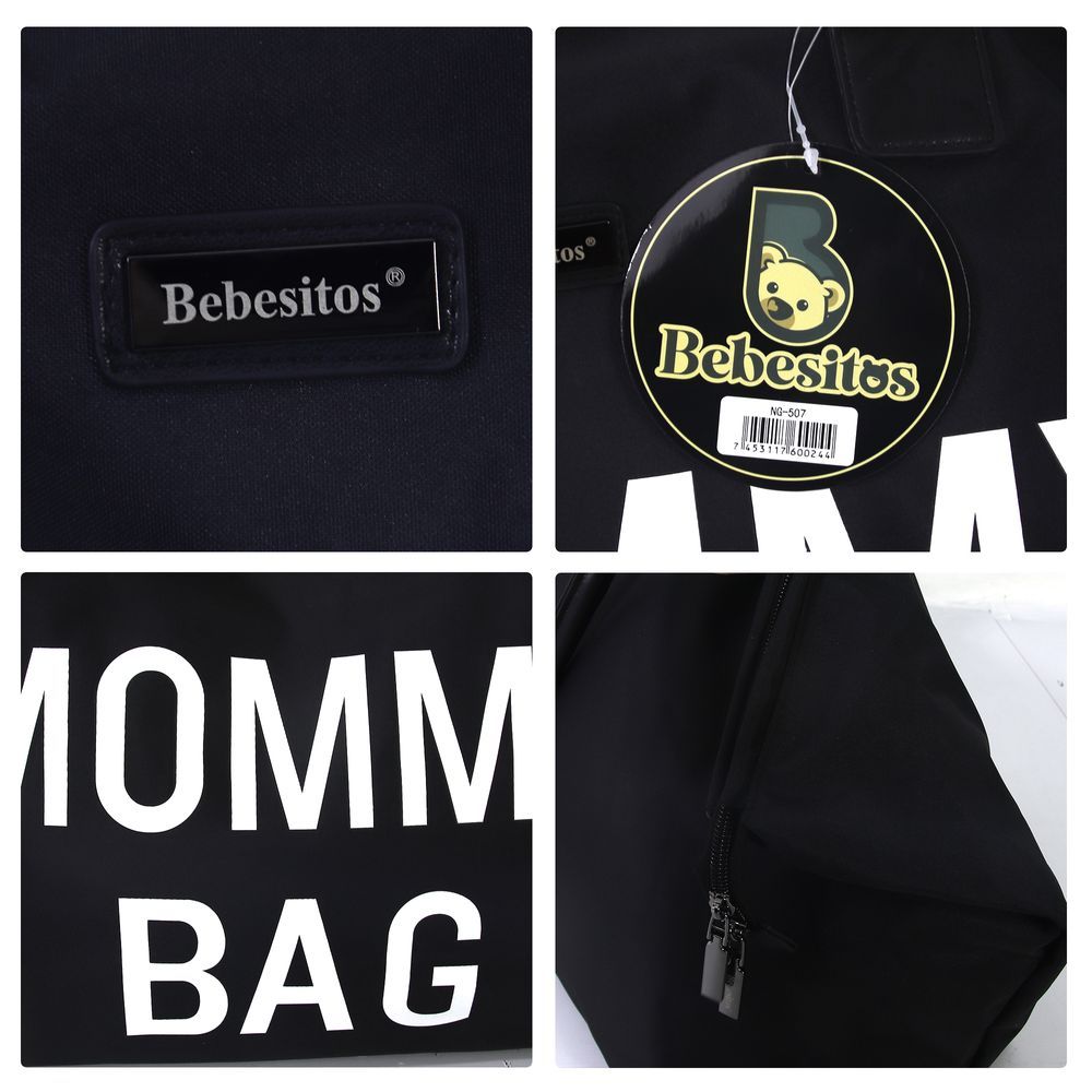 Bebesitos - Fashionable Mommy Diaper Bag - Large - Black