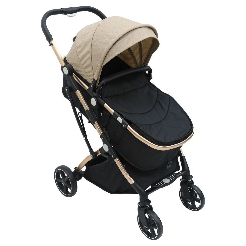 Bebesitos - Ultralite Compact Reversible 3-In-1 Newborn Stroller Pram - Beige