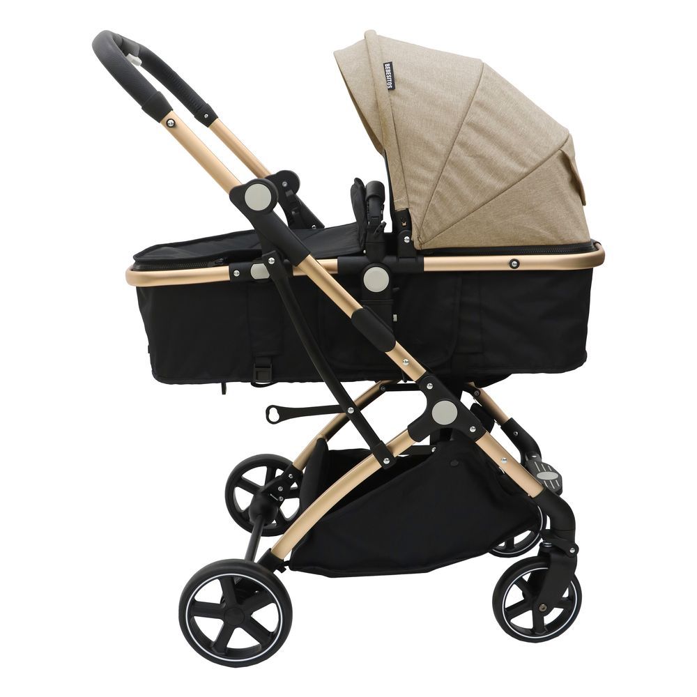 Bebesitos - Ultralite Compact Reversible 3-In-1 Newborn Stroller Pram - Beige